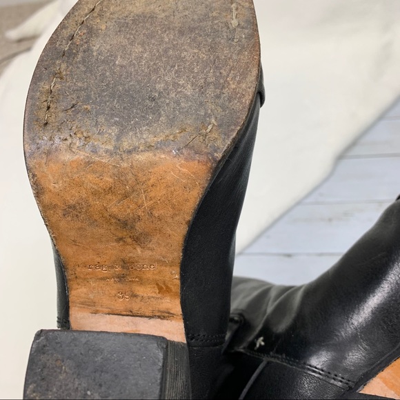 rag & bone Black Crossed Leather Booties - Picture 5 of 8